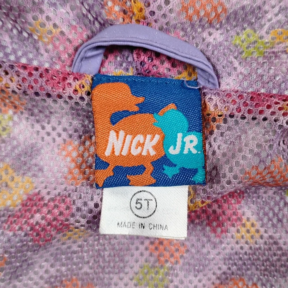 Vintage Nick Jr Dora the Explorer Girls Purple Hooded Windbreaker Jacket Size 5T